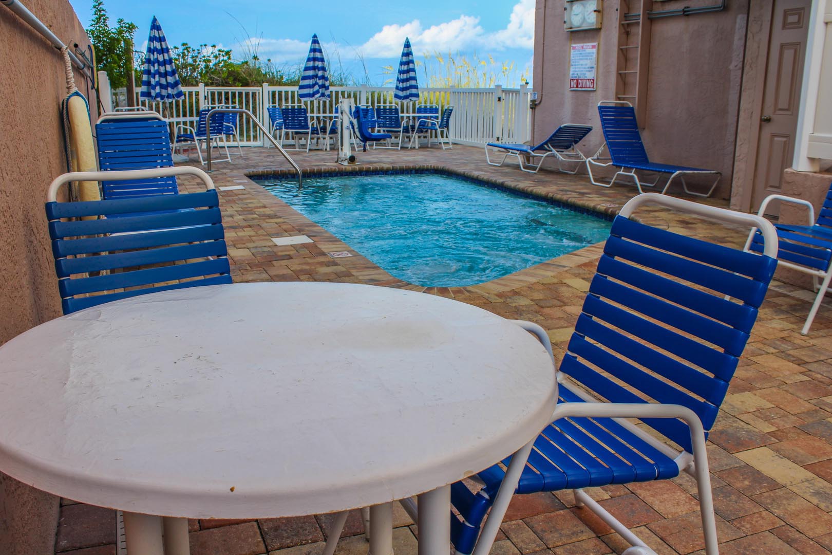 The outdoor swimming pool at VRI's Island Gulf Resort in Madeira Beach, Florida.